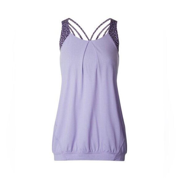Lululemon Nouveau Limits Tank Top Lilac Miss Mosaic Lilac Deep Zinfandel Size 4 - Picture 6 of 16